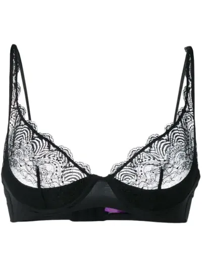 Maison Close Underwire Lace Quarter Cup Bra In Black