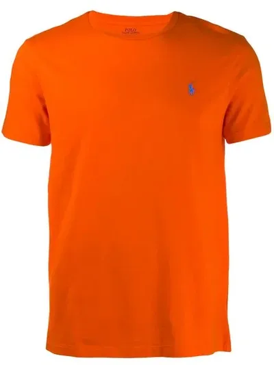 Polo Ralph Lauren Embroidered Logo T-shirt In Orange