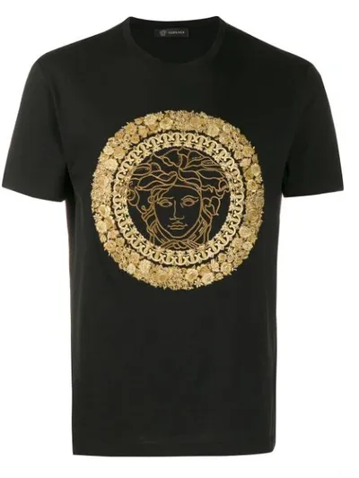 Versace Men's Medusa Short-sleeve T-shirt In Black