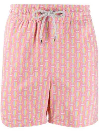 Love Brand Graphic Swim Trunks In Pink