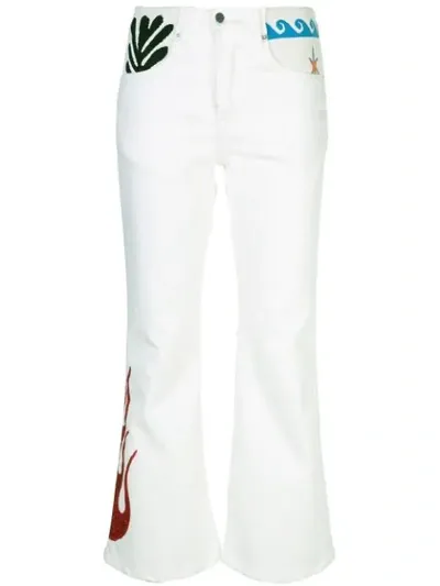 Lost Daze Classic Flare Jeans In White