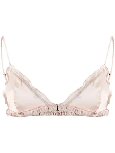 L'autre Chose Frill Trim Soft Bra In Pink