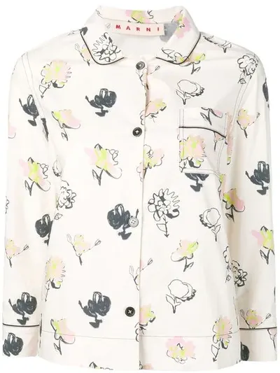 Marni Printed Shirt In White