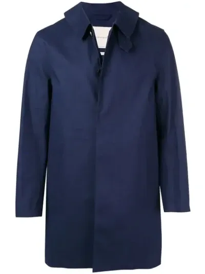 Mackintosh Ink Bonded Cotton Hooded Coat Gr-007 In Blue