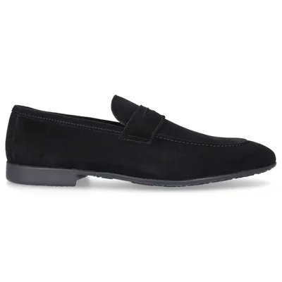 Moreschi Penny Loafer 042173 Calfskin Suede Black