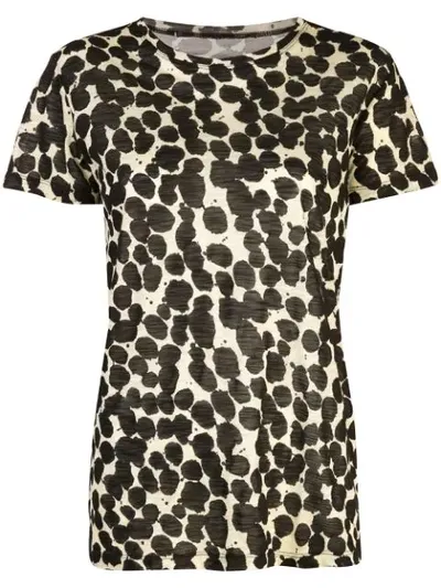 Proenza Schouler Painted Dot Short Sleeve T-shirt In Black