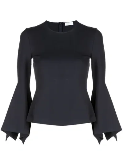 Rosetta Getty Scarf-sleeve Jersey Top In Black