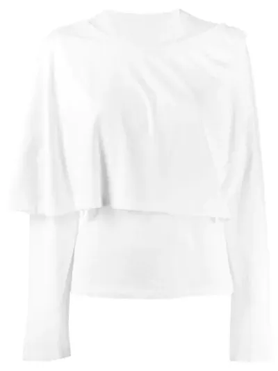 Mm6 Maison Margiela Layered Jersey Top In White