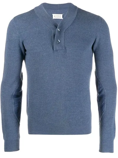 Pre-owned Maison Margiela Ribbed Pullover In Blue