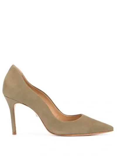 Schutz Curved Side Pumps In Green