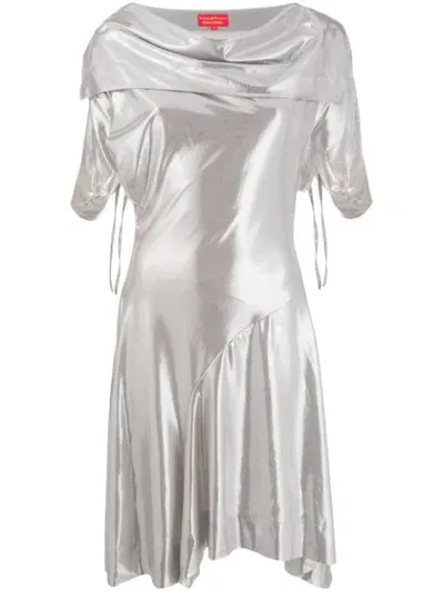 Pre-owned Vivienne Westwood Draped Collar Dress In Silver