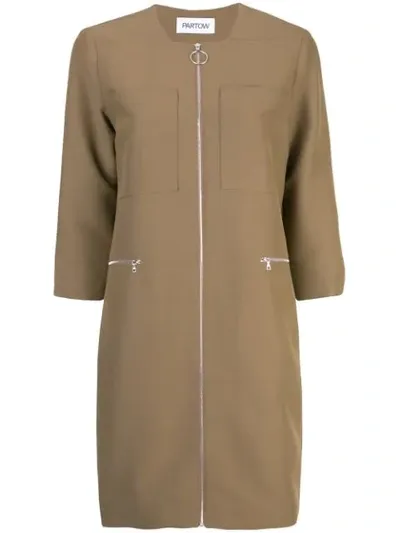 Partow Zip Up Dress In Brown