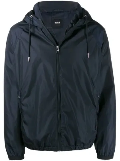 Hugo Boss Hooded Jacket In Blue