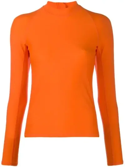 Perfect Moment Stretch Rash Vest In Orange