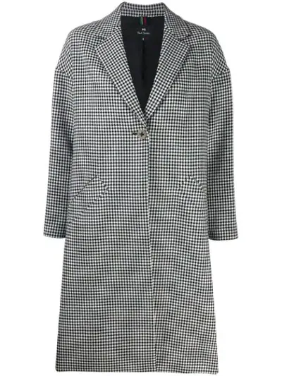 Ps By Paul Smith Check Midi Coat In White