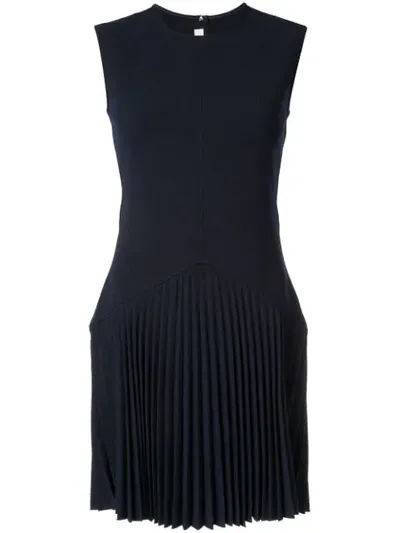 Dion Lee Annex Pleat Mini Dress In Blue