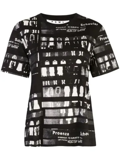 Proenza Schouler Pswl Run Of Show Short Sleeve T-shirt In Black