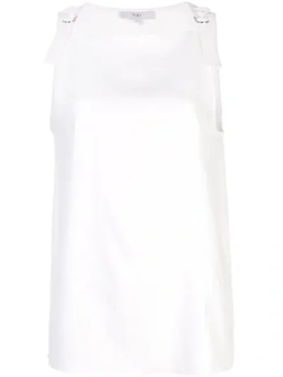 Tibi Buckle Strap Tank Top In White