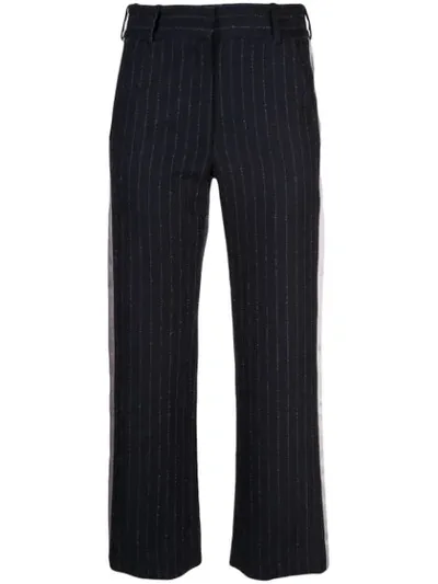 Sies Marjan Bexley Pinstripe Cropped Trousers In Blue