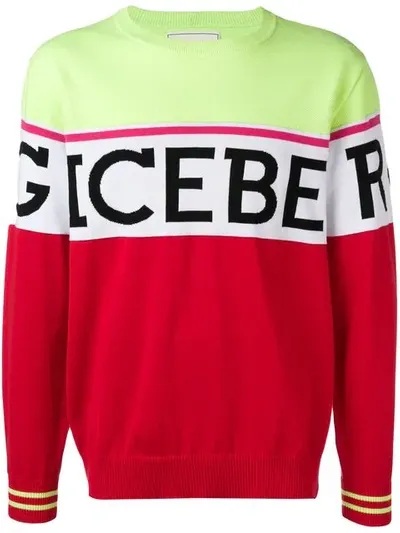 Iceberg Intarsia Logo Sweater In Red