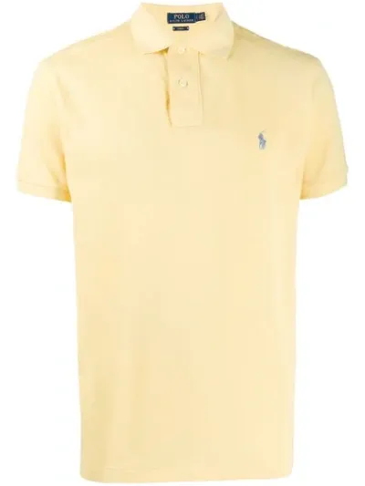 Polo Ralph Lauren Logo Embroidered Polo Shirt In Yellow