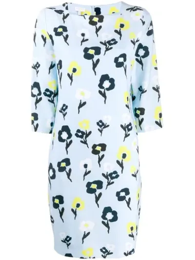 Escada Sport Floral Shift Dress In Blue