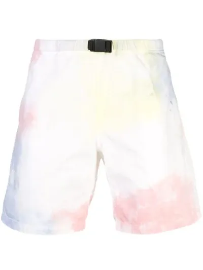 John Elliott Tie-dyed Cotton Shorts In White