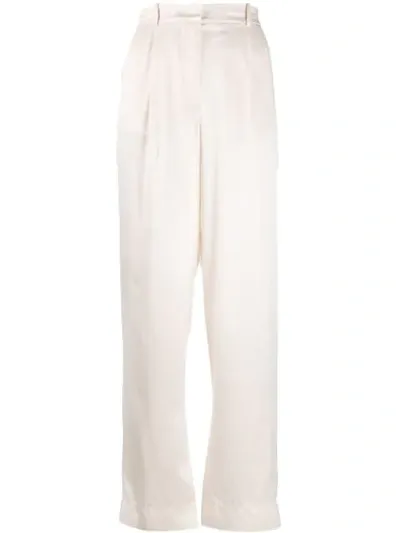 Forte Forte High-waisted Trousers In Neutrals