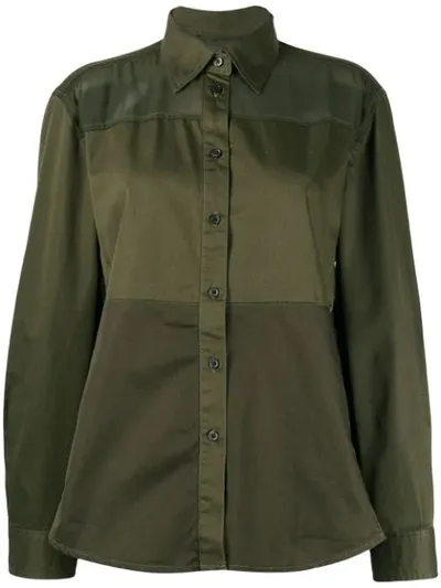 Diesel Sheer Panel Shirt In Green