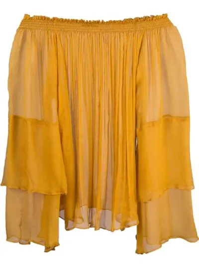 Voz Cascade Blouse In Yellow