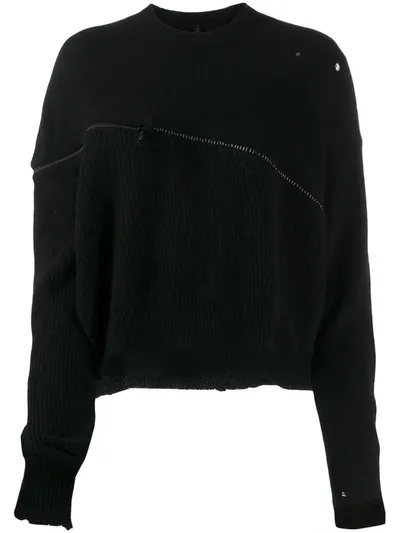 Ben Taverniti Unravel Project Oversized Zipped Jumper In Black