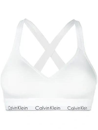 Calvin Klein Criss Cross Back Bra In White