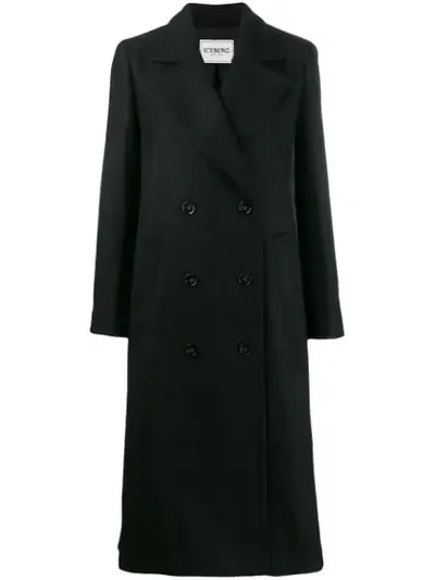 Iceberg Boxy Double-breasted Coat In Black