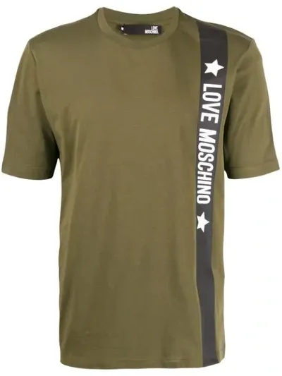 Love Moschino Logo T-shirt In Green