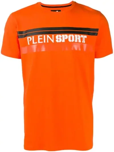 Plein Sport Logo Print T-shirt In Orange