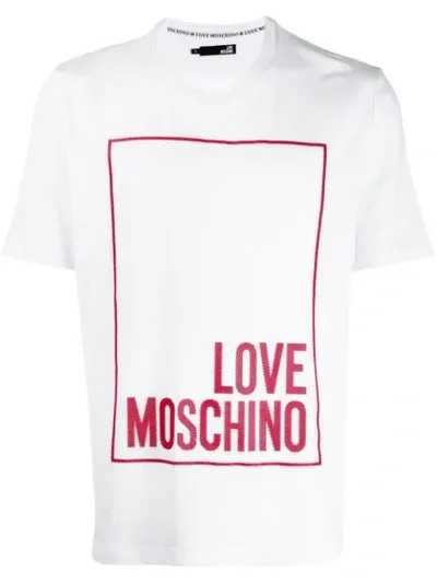 Love Moschino Logo Print T-shirt In White