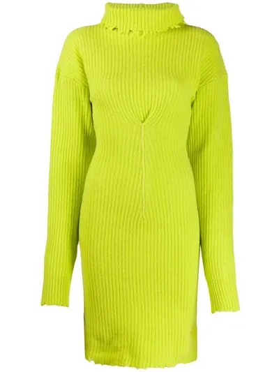 Ben Taverniti Unravel Project Wool & Cashmere Knit Dress In Yellow