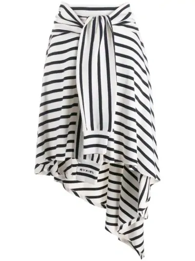 Sonia Rykiel Striped Jersey Skirt In Black