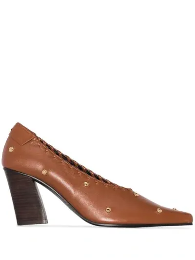 Reike Nen Studded 80mm Pumps In Brown