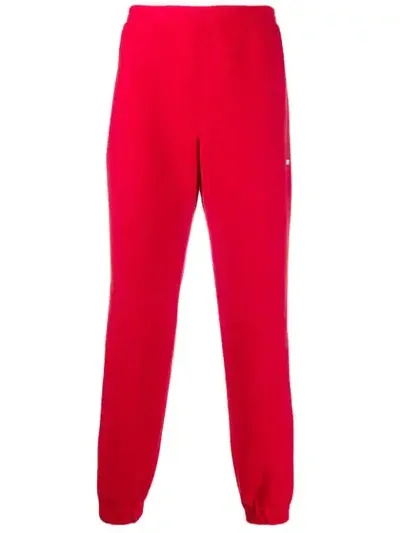 Msgm Elasticated Track Pants In Red