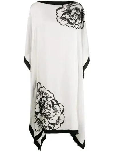 Carine Gilson Floral Print Kaftan In White