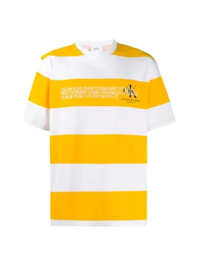 Calvin Klein Jeans Est.1978 Calvin Klein Jeans Est. 1978 Striped Logo T-shirt - Yellow