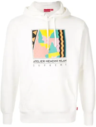 Supreme Mendini Hooded Sweatshirt In White