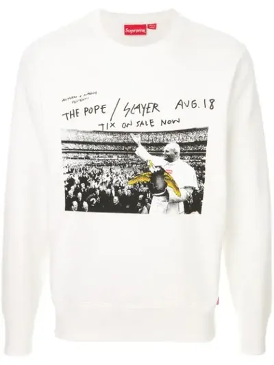 Supreme Anti Hero Photograph Print Sweatshirt In White