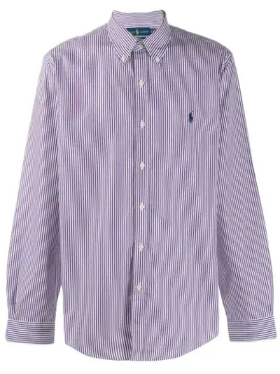 Ralph Lauren Stripe Long Sleeve Shirt In White