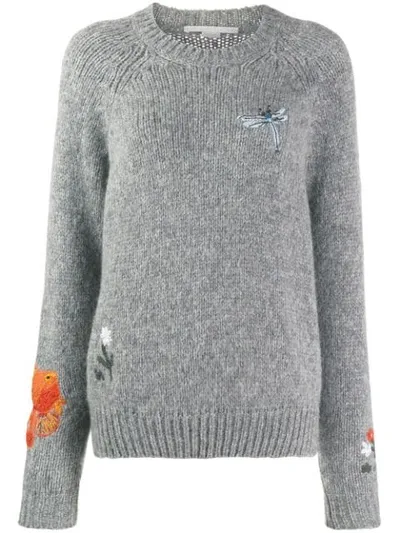 Stella Mccartney Animal And Floral Print Motifs Sweater In Grey