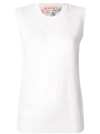 Marni Sleeveless Knitted Top In White