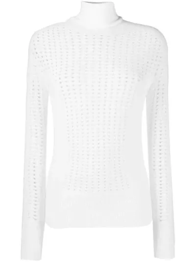 L'autre Chose Turtle Neck Top In White