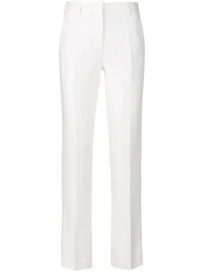 Victoria Beckham Satin Tuxedo Trousers In White