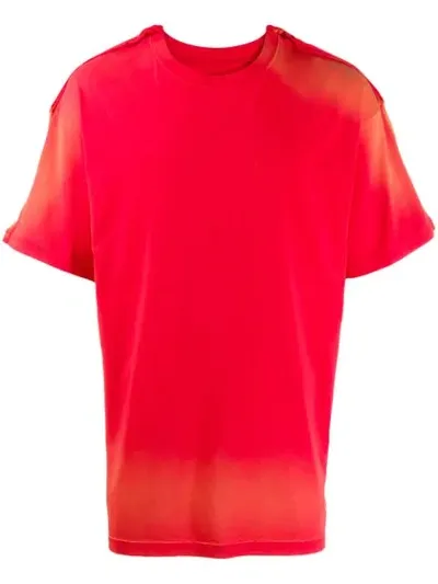 Martine Rose Doubled Bleach-effect Cotton T-shirt In Red